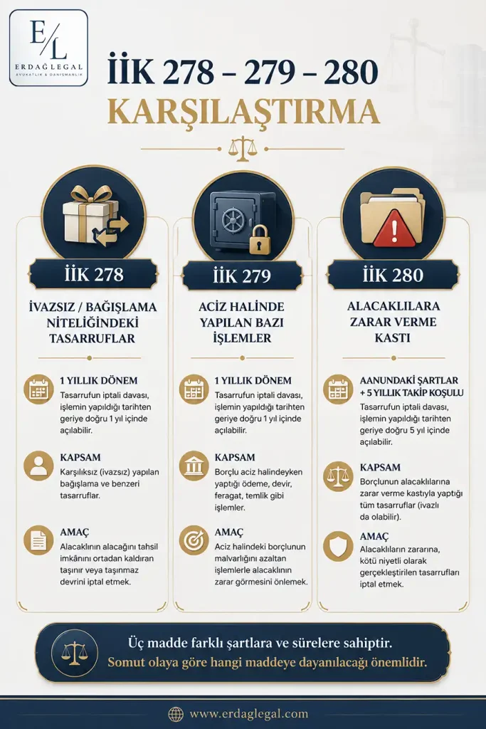 Tasarrufun İptali Davası: İİK 278, 279 ve 280 Kapsamında İptale Tabi Tasarruflar